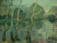 124 Birken am Wasser, 1970, 68 x 88 cm