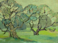 141 Alte Bäume im Frühling, 1970, 45 x 69,5 cm
