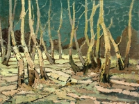 232 Birken im Winter, 1961, 60 x 80 cm