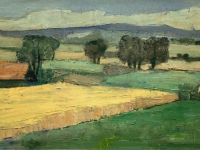 089 Gelbe Landschaft, o.J., ca 30 x 69 cm